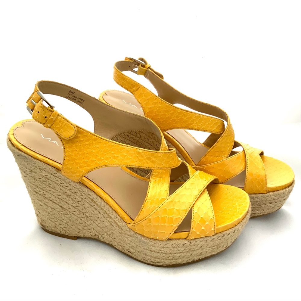 Via Spiga Leather Espadrille Wedge Size 8.5